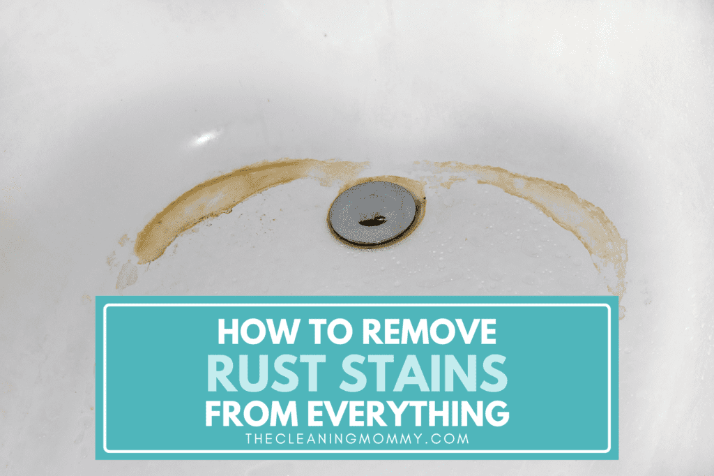 Rust stain in white sink