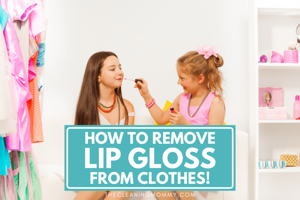 Young kids putting on lip gloss