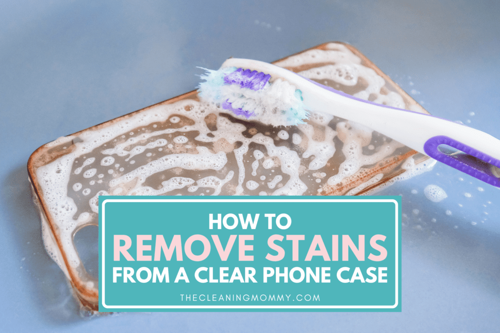 toothbrush washing stained phone with soap