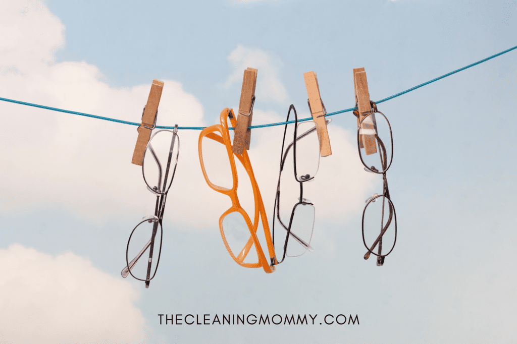 Eyeglasses on washing line