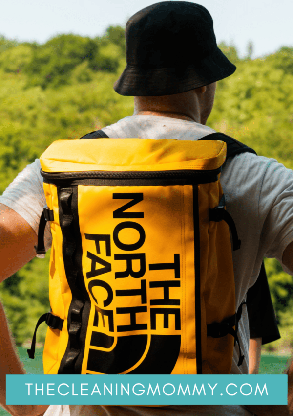 yellow North Face backpack