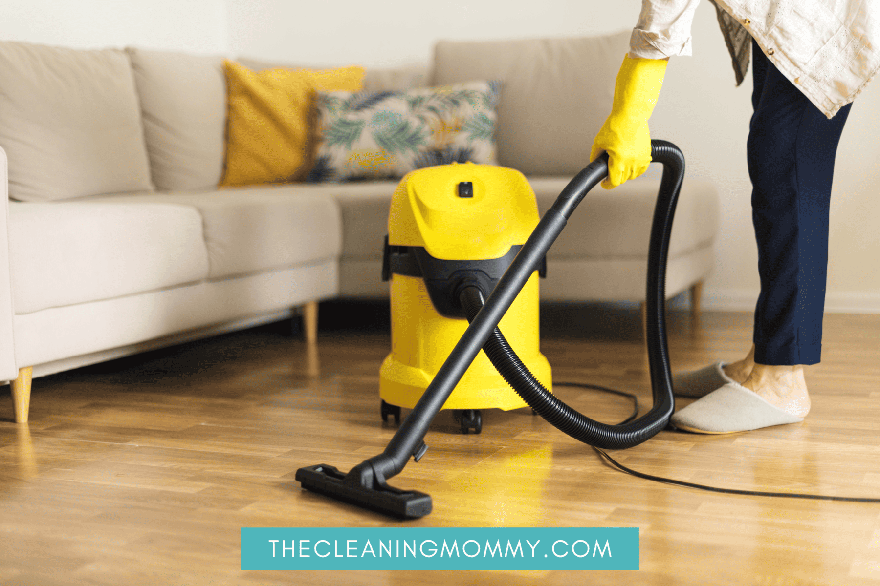yellow vacuum cleaning floors