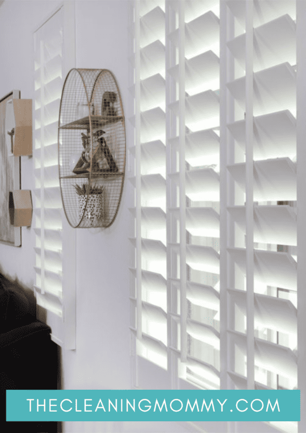 White plantation shutters in house