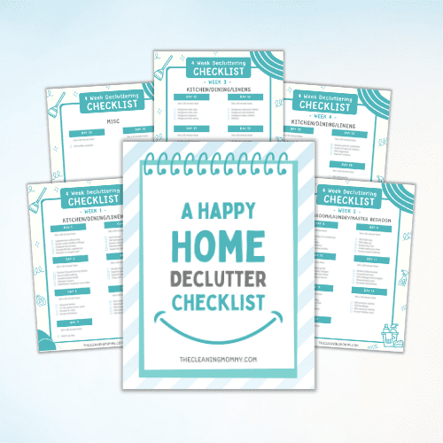 happy home declutter checklist graphic