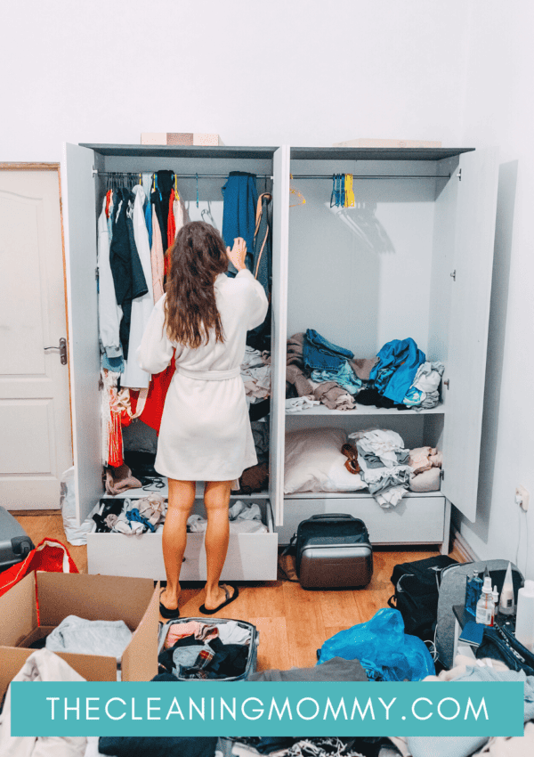 Mom decluttering her closet