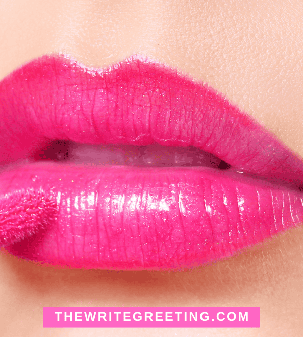 Bright pink lips