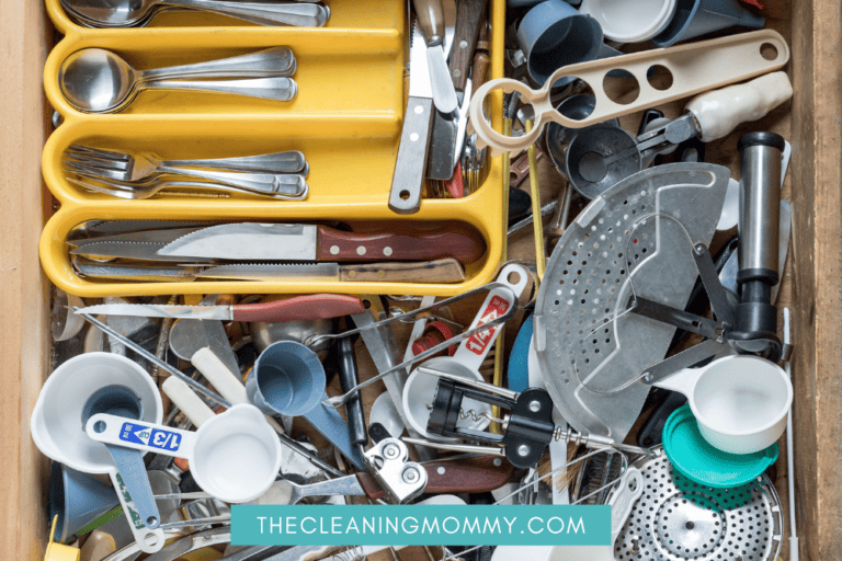 discusting messy junk drawer